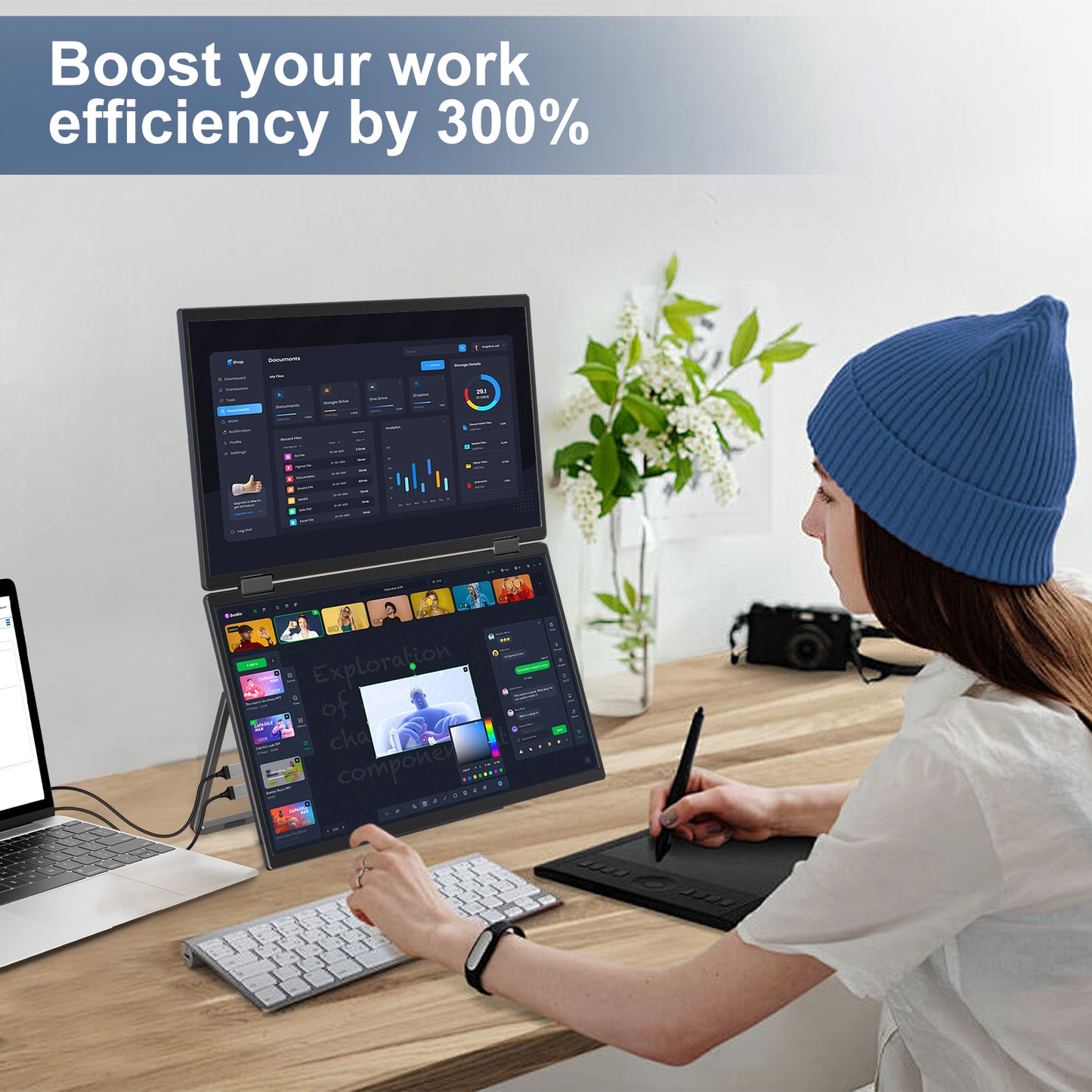 Innoview 15.6" portable dual monitor