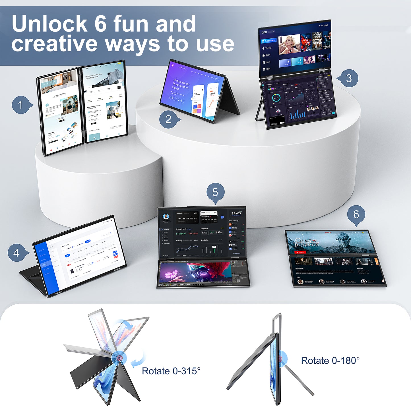 Innoview 15.6" portable dual monitor