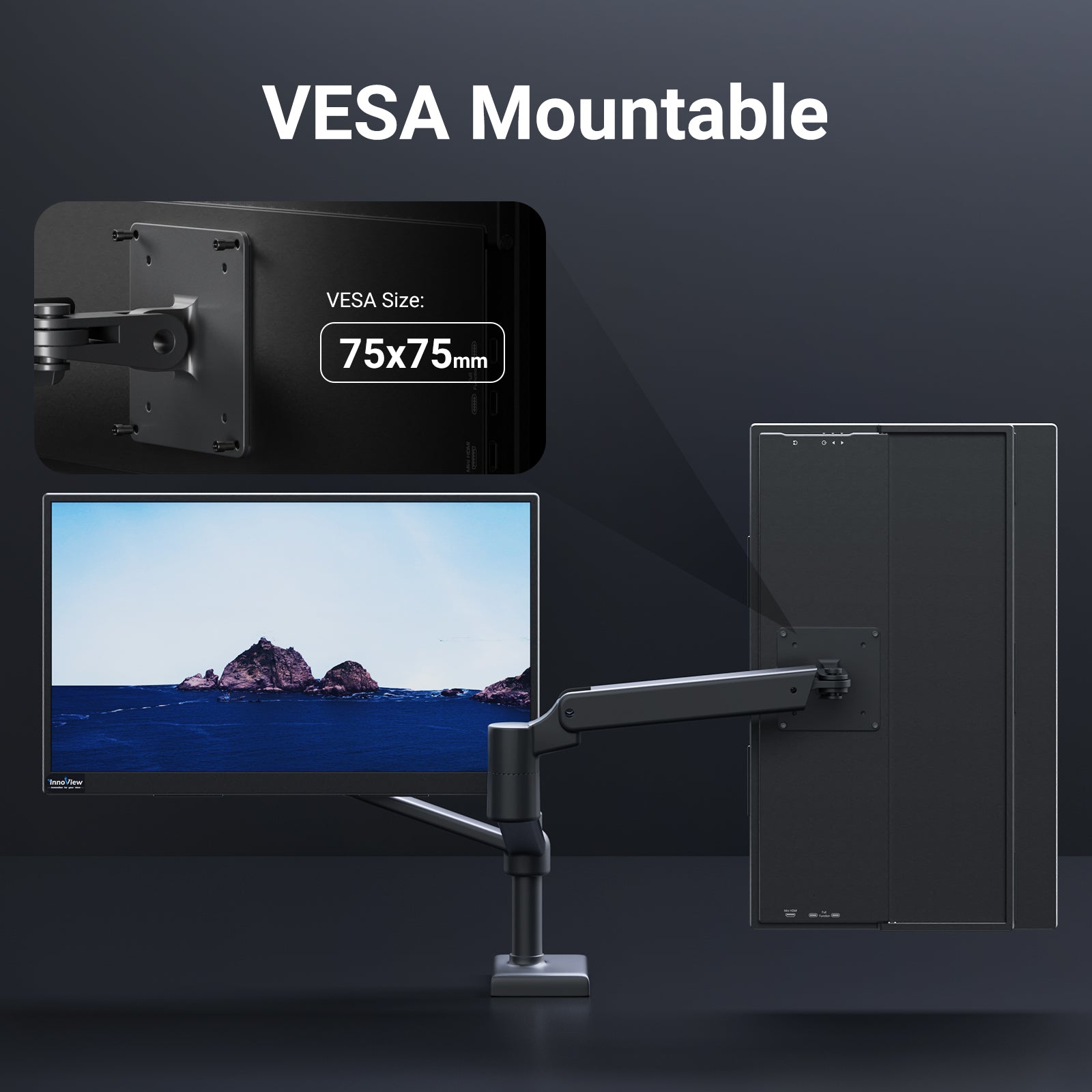 InnoView デュアル 18.5インチ モバイルモニター PM509